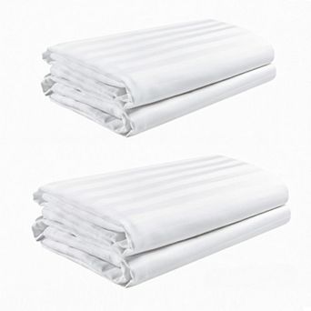 Cotton Pillow Protectors, Standard 20x26 Set of 4, Hotel Grade with Zipper, White