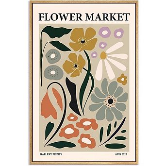 Vintage Flower Market Wall Art Boho Floral Botanical Canvas Print