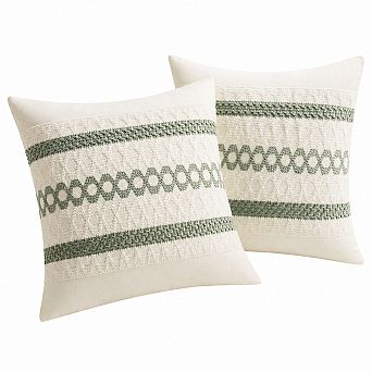 2 Pack Boho Macrame Woven Throw Pillow Covers Farmhouse Rustic Home Decor