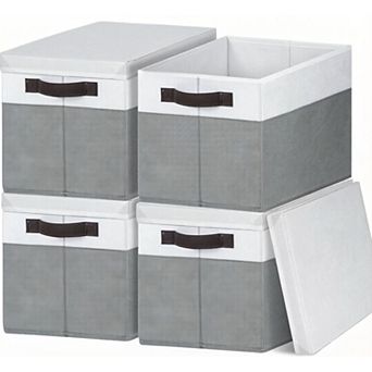 Large Closet Storage Baskets Bins with Lids 4 Pack,Storage Baskets for Organizing Shelves ,Home Dorm