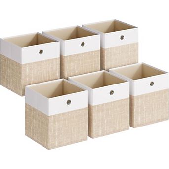 Storage Cubes, Set of 6 Foldable Fabric Storage Boxes, Cube Organizer Boxes with Handles