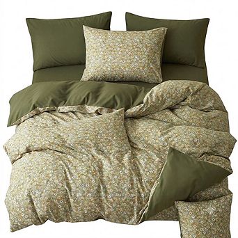 Floral Duvet Cover Set, Soft Lightweight Vintage Cottage Bedding