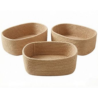 Storage Basket Set of 3 - Sturdy Rope Baskets for Shelves Are Perfect for Organizing,Bedroom Decor