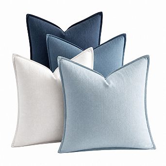 Linen Cotton Throw Pillow Covers Set of 4 Farmhouse Boho Home Decor