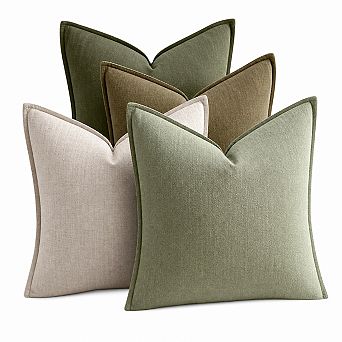 Linen Cotton Throw Pillow Covers Set of 4 Farmhouse Boho Home Decor
