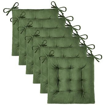 4-Pack Velvet Chair Cushions With Ties Non Slip Soft Seat Pads For Dining Kitchen Desk Chairs