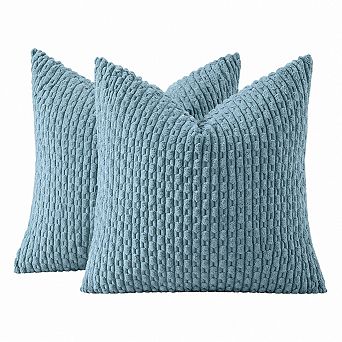 Corduroy Decorative Throw Pillow Covers Set of 2 Modern Farmhouse Boho Home Decor