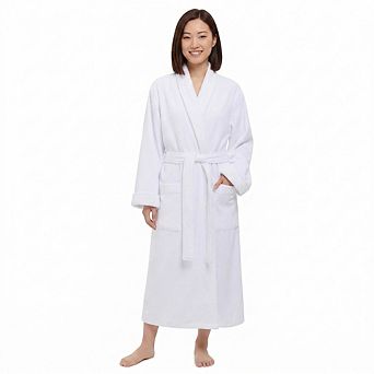 Terry Lined Microfiber Hotel Spa Unisex Bath Robe with Pockets