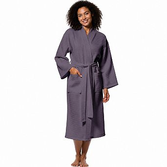 Unisex Waffle Weave Bathrobe Soft Quick Dry Spa Robe