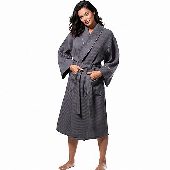 Unisex Waffle Weave Bathrobe Soft Quick Dry Spa Robe