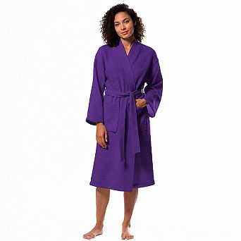 Unisex Waffle Weave Bathrobe Soft Quick Dry Spa Robe