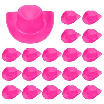 20 pc Plastic Tiny Cowboy Hats, Mini Party Hats Cupcake Top Party Decoration Accessories