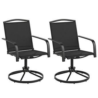 2 pc Patio Swivel Rocking Chairs with 360-Degree Rotation, Gentle Rocking Motion and High Backrests