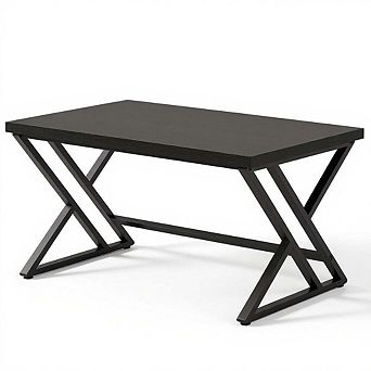 Wood Computer Desk, Modern Writing Desk with Metal Legs for Home Office