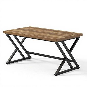 Wood Computer Desk, Modern Writing Desk with Metal Legs for Home Office