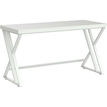Wood Computer Desk, Modern Writing Desk with Metal Legs for Home Office