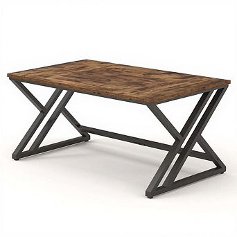 Wood Computer Desk, Modern Writing Desk with Metal Legs for Home Office