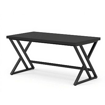 Wood Computer Desk, Modern Writing Desk with Metal Legs for Home Office