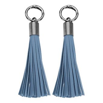 2 pc Elegant Leather Keychain Tassels for Women, Stylish Bag Charm and Accessory