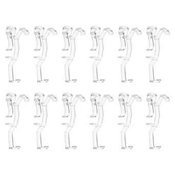 12 pc Valance Clips, 1.22 in Vertical Hidden Retainer Holder Installation Bracket for Blinds Clear