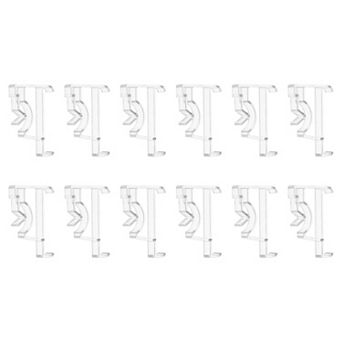12 pc Valance Clips, 1.46 in Vertical Hidden Retainer Holder Installation Bracket for Blinds Clear