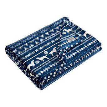 Eddie Bauer Dog Sweater Stripe Throw Blanket