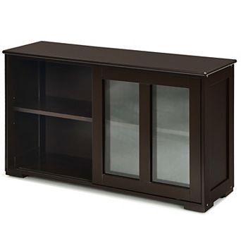 Costway Kitchen Storage Cabinet Sideboard Buffet Cupboard w/ Sliding Door