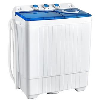 Costway 26lbs Portable Semi-automatic Twin Tub Washing Machine with Drain Pump