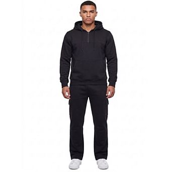 Men's Elite Quarter Zip-Neck Hoodie & Cargo Straight Pant Co-Ord Set