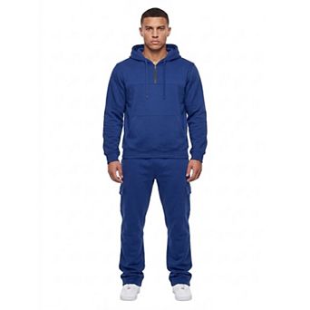 Men's Elite Quarter Zip-Neck Hoodie & Cargo Straight Pant Co-Ord Set