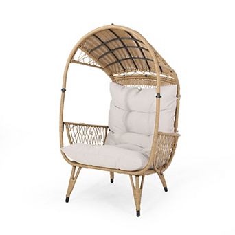 KWPZQEB Boho Outdoor Wicker Basket Chair with Cushion