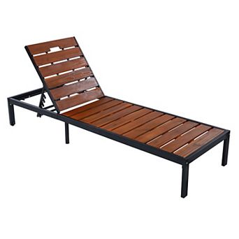 KWPZQEB Outdoor Daybed Recliner with Adjustable Backrest, Lounge Chair for Patio, Poolside, Beach