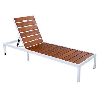 KWPZQEB Outdoor Daybed Recliner with Adjustable Backrest, Lounge Chair for Patio, Poolside, Beach