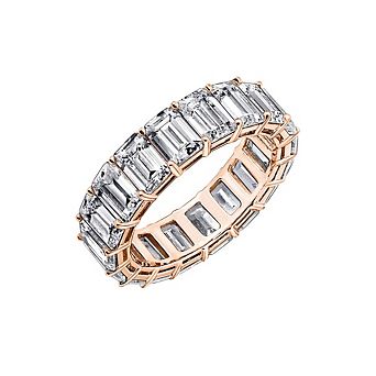 DIAMONBLISS 10 Carats Emerald Cut Eternity Ring