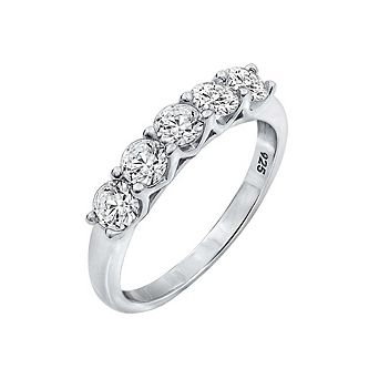 DIAMONBLISS 1.25 Carat Round Cut Five Stones Ring