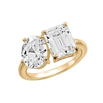 DIAMONBLISS Oval and Emerald Cut Toi et Moi Ring