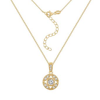 DIAMONBLISS Vintage Round Pendant Necklace