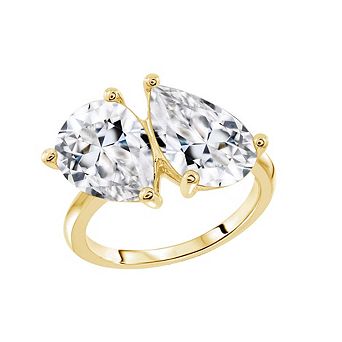 DIAMONBLISS 10 Carats Pear Cut Toi et Moi Ring