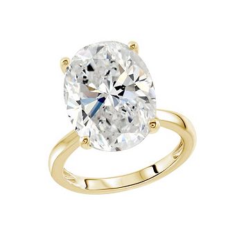 DIAMONBLISS 10 Carats Oval Cut Solitaire Cocktail Ring