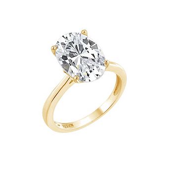 DIAMONBLISS 5 Carats Oval Cut Solitaire Cocktail Ring