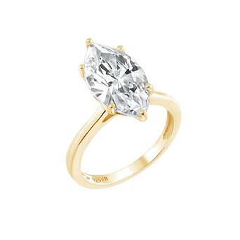 DIAMONBLISS 10 Carats Marquise Cut Solitaire Cocktail Ring