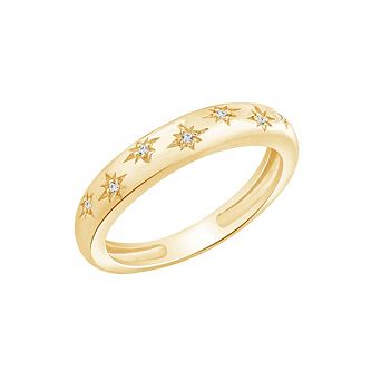 DIAMONBLISS Lab Grown Diamond Starburst Dome Band Ring