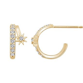DIAMONBLISS Lab Grown Diamond Starburst Open Hoop Earrings