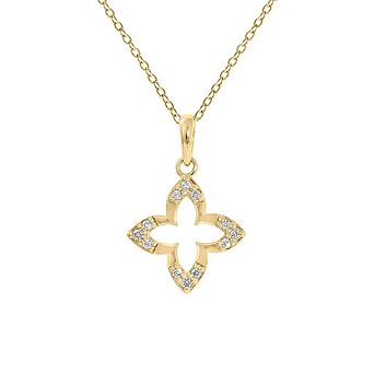 DIAMONBLISS Lab Grown Diamond Accent Floral Charm Necklace