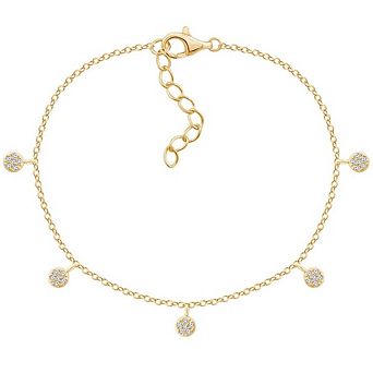 DIAMONBLISS Lab Grown Diamond Pave Round Dangle Bracelet