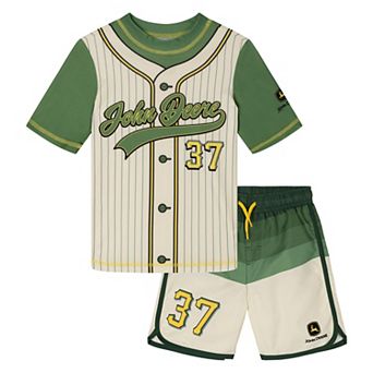 John Deere 2 pc Rash Guard and Swim Trunks Set