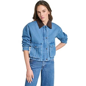 Juniors' Levi's® Cropped Cotton Corduroy-Collar Barn Jacket