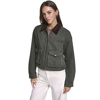 Juniors' Levi's® Cropped Cotton Corduroy-Collar Barn Jacket