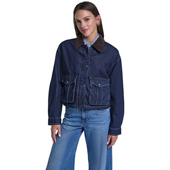 Juniors' Levi's® Cropped Cotton Corduroy-Collar Barn Jacket