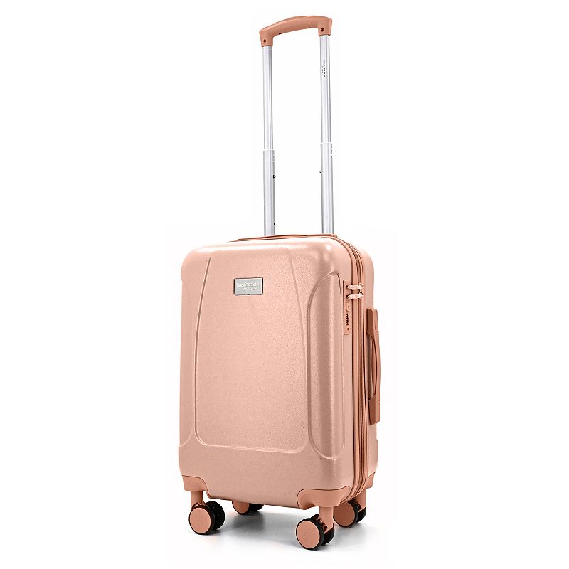 Isaac Mizrahi Luna 20-Inch Expandable Hardside Carry-On Spinner Luggage, Rosegold